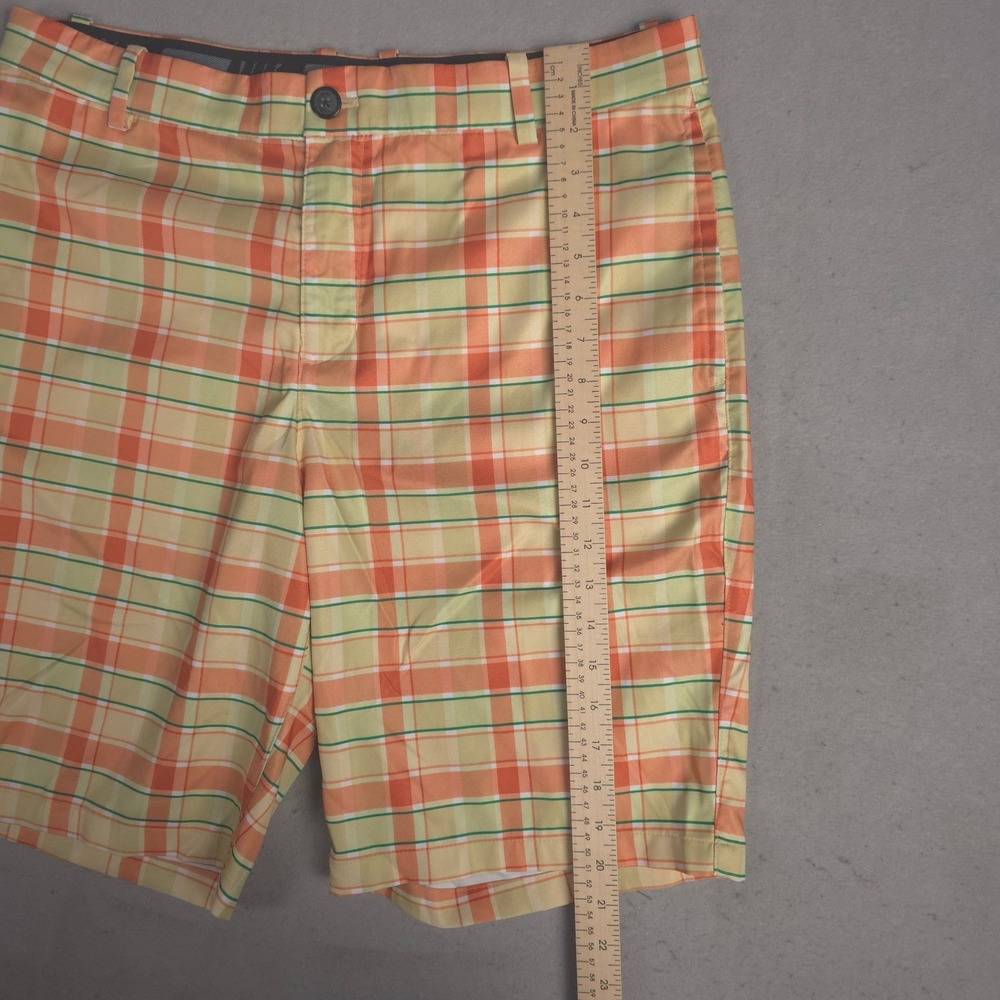 Nike Dri-FIT Golf Shorts Mens Size 34 Plaid Orange Green Athletic Casual - Picture 3 of 8